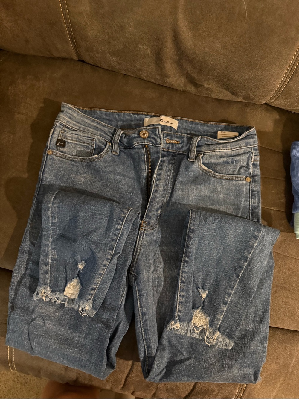 KanCan Medium Blue Distressed Ankle Jeans